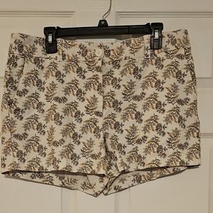 Loft Outlet Cream Print Shirts 4 Inch Inseam